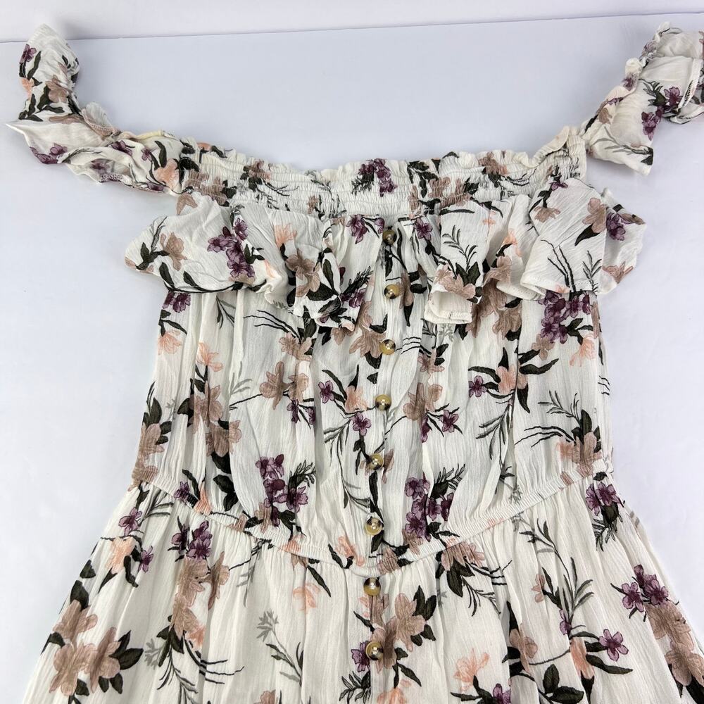 American Eagle M Ruffled Full Button White Off-Th… - image 4